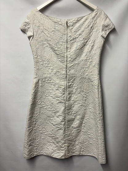 Louis Vuitton White Cotton Jacquard Floral Bow Tunic Dress  14