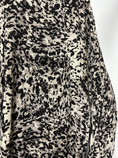 Club Monaco Animal Print Silk Tied Shirt Dress Small