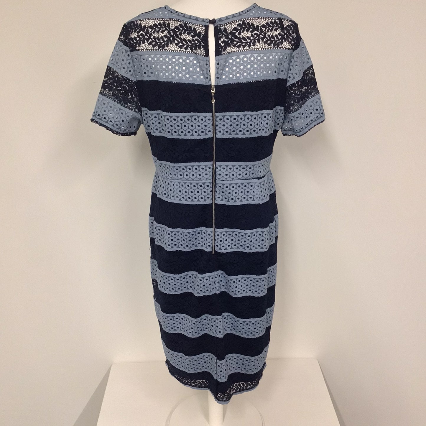 BNWT Dorothy Perkins Multi Blue Striped Lace Dress RRP £42 Size 16