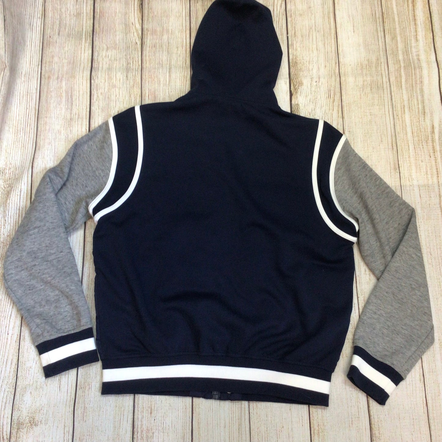 Polo Ralph Lauren Blue Down Jacket w/Grey Jersey Sleeves Size S