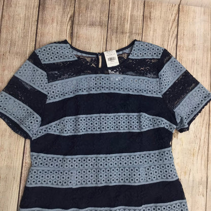 BNWT Dorothy Perkins Multi Blue Striped Lace Dress RRP £42 Size 16