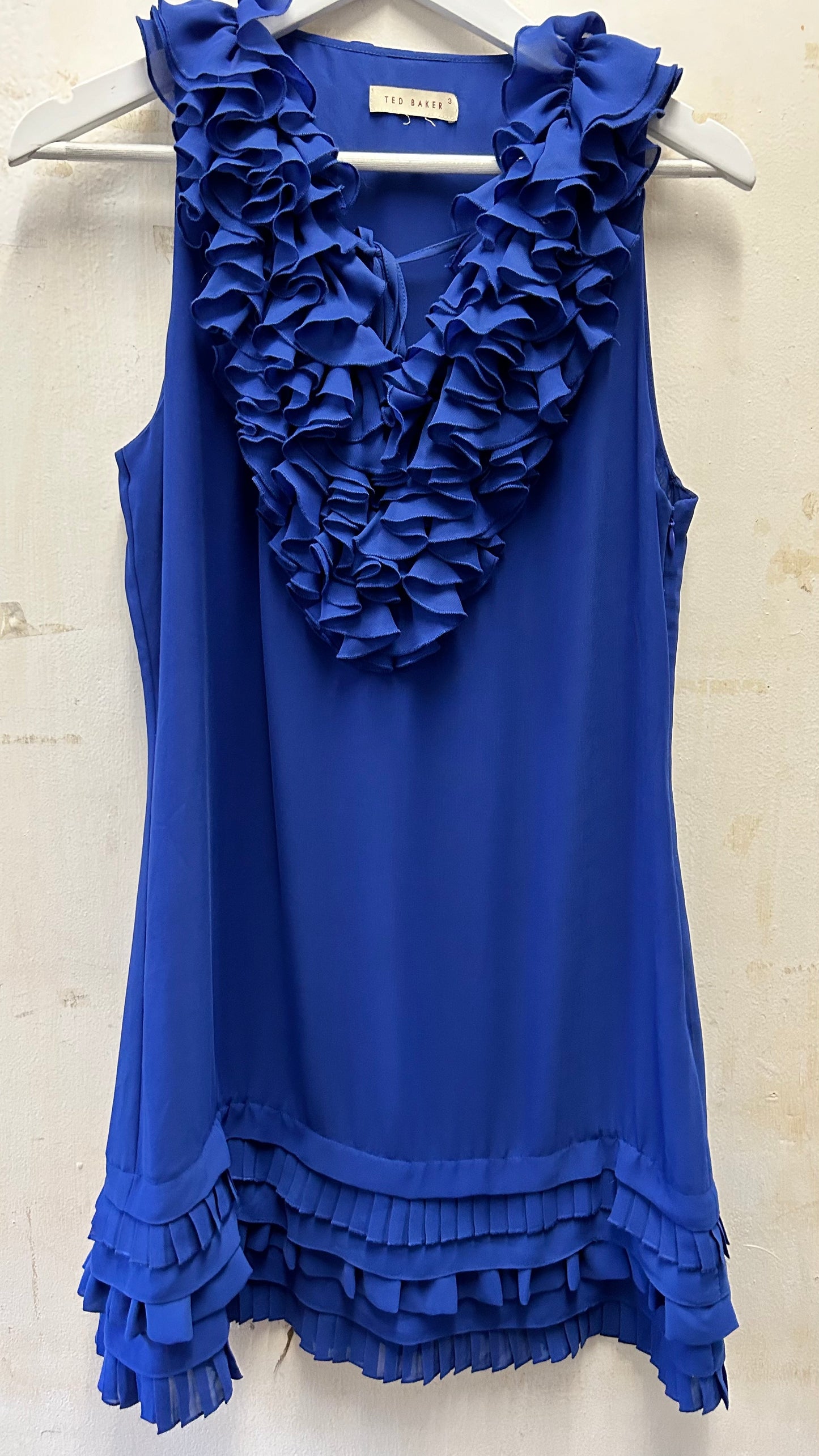 Ted Baker Blue Ruffle Dress, size 3 , 12