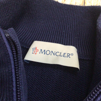 Moncler Maglia Tricot Blue Cotton Down Feather Cardigan Size 10A kids 140cm