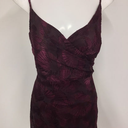 BNWT M&S Autograph Maroon Plum Purple Floral Strappy Dress w/Ties Size 12