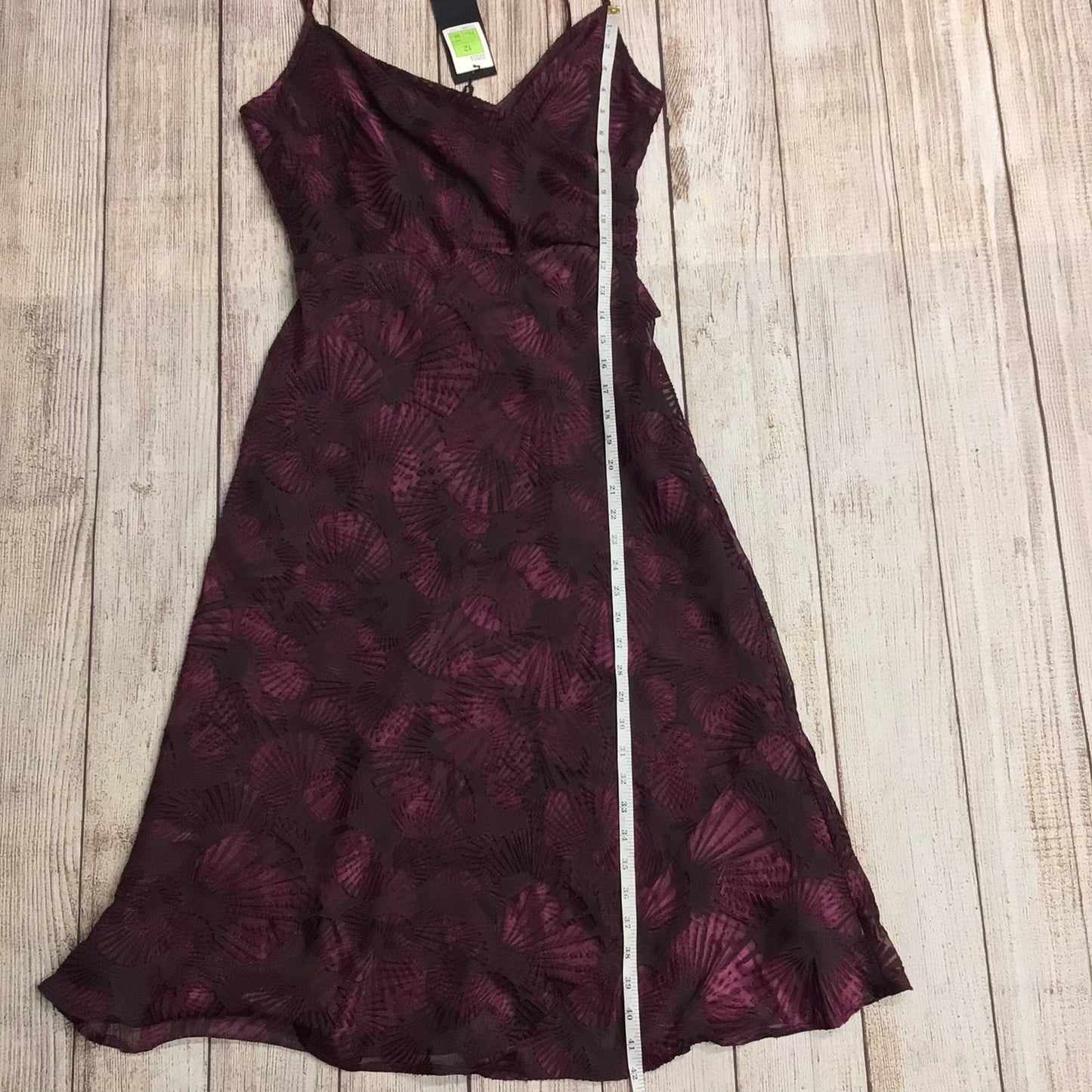 BNWT M&S Autograph Maroon Plum Purple Floral Strappy Dress w/Ties Size 12