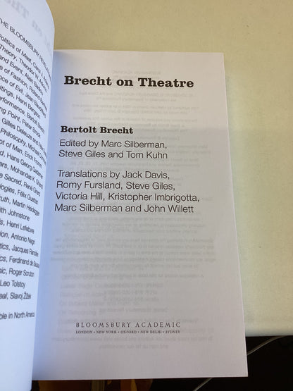Bertolt Brecht Brecht On Theatre Edited By Marc Silberman Steve Giles and Tom Kuhn
