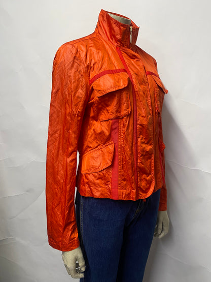 Airfield Orange Lightweight Windbreaker Jacket Y2K Style Small