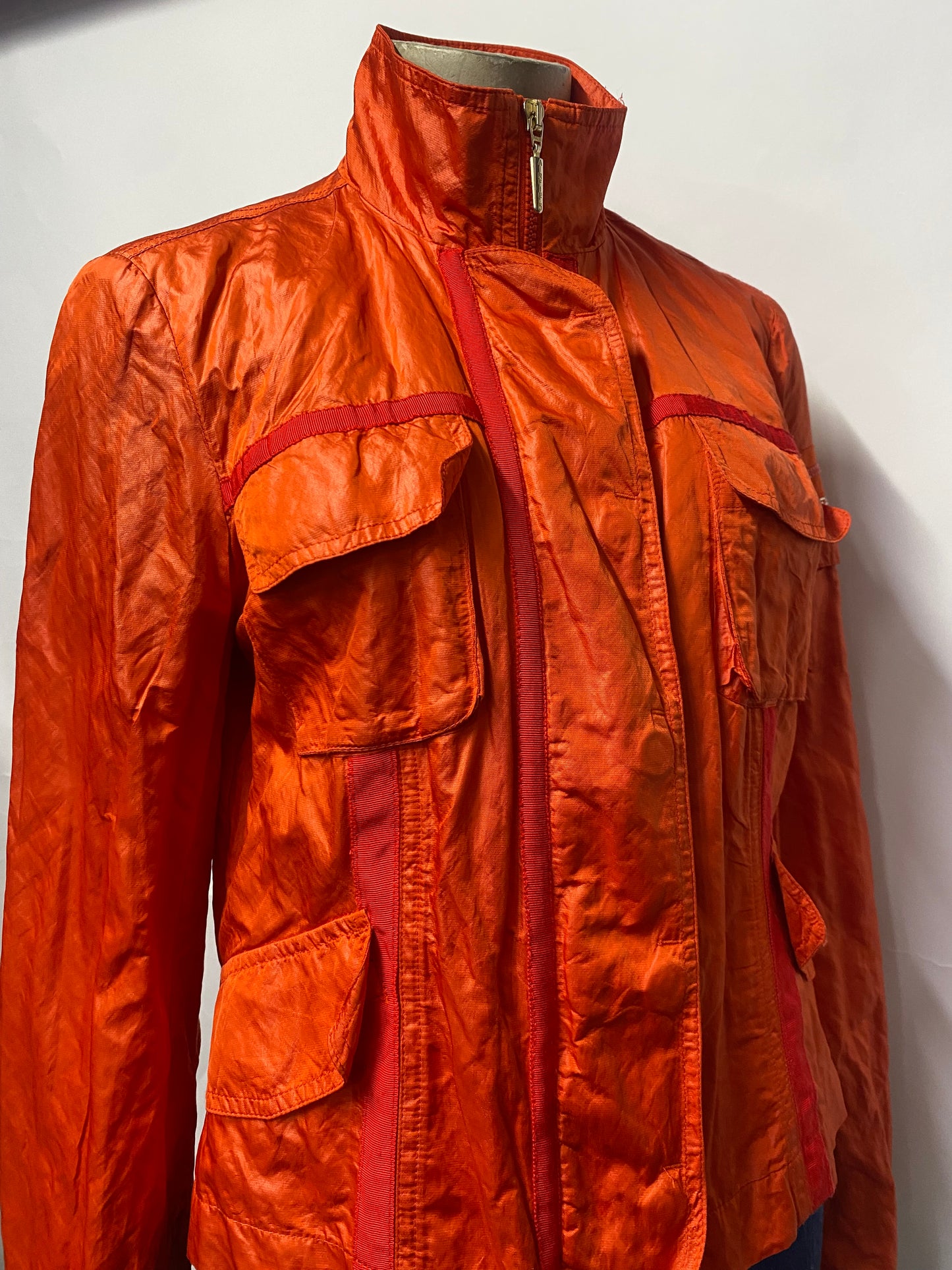 Airfield Orange Lightweight Windbreaker Jacket Y2K Style Small