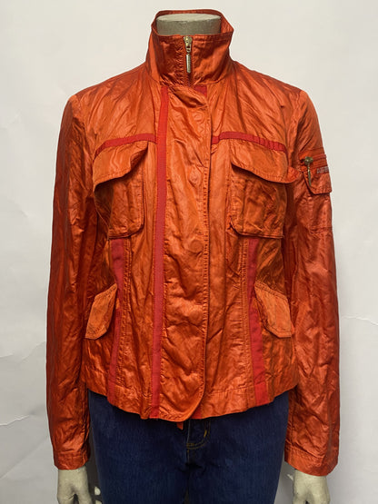 Airfield Orange Lightweight Windbreaker Jacket Y2K Style Small