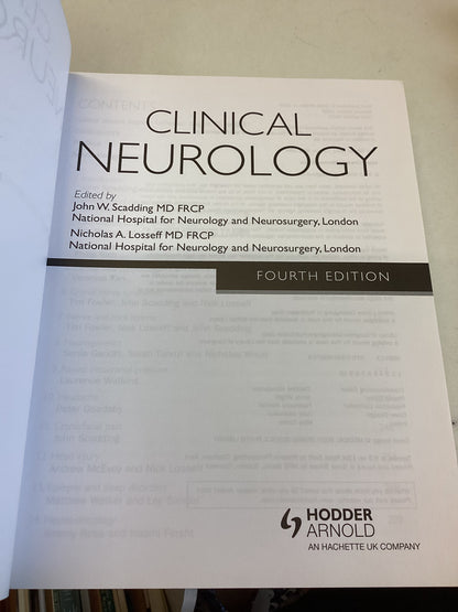 Clinical Neurology Fourth Edition Edited by John W Scadding and Nicholas A Losseff