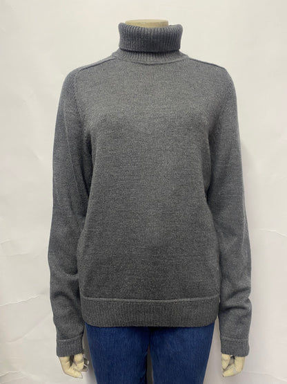 Faconnable Grey Merino Wool Turtle Neck Jumper Small