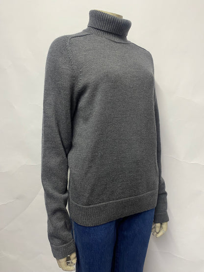 Faconnable Grey Merino Wool Turtle Neck Jumper Small