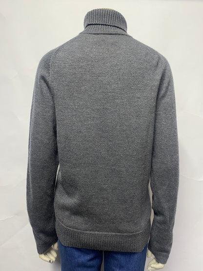 Faconnable Grey Merino Wool Turtle Neck Jumper Small