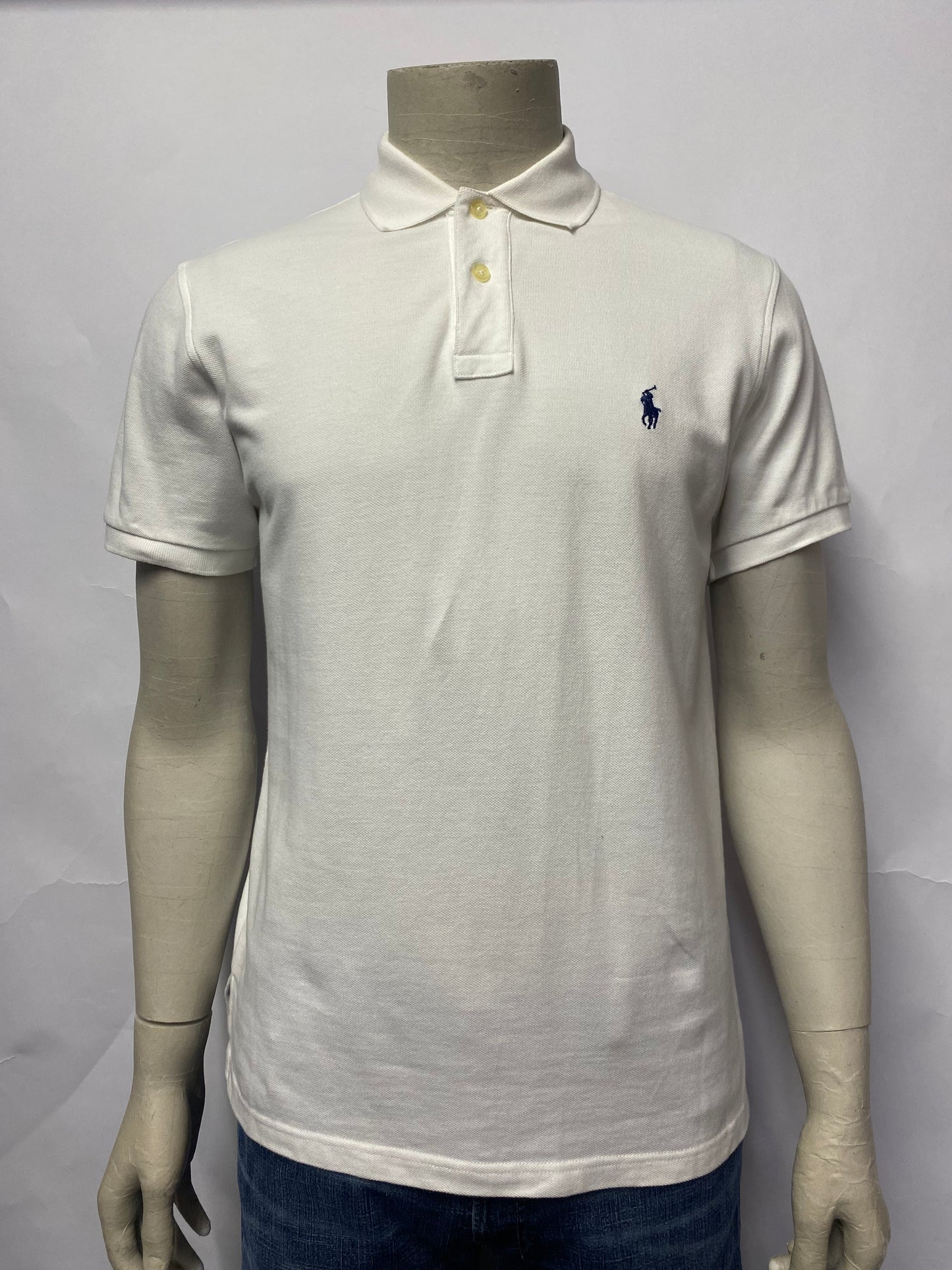 Polo Ralph Lauren White Polo Top Custom Fit Large