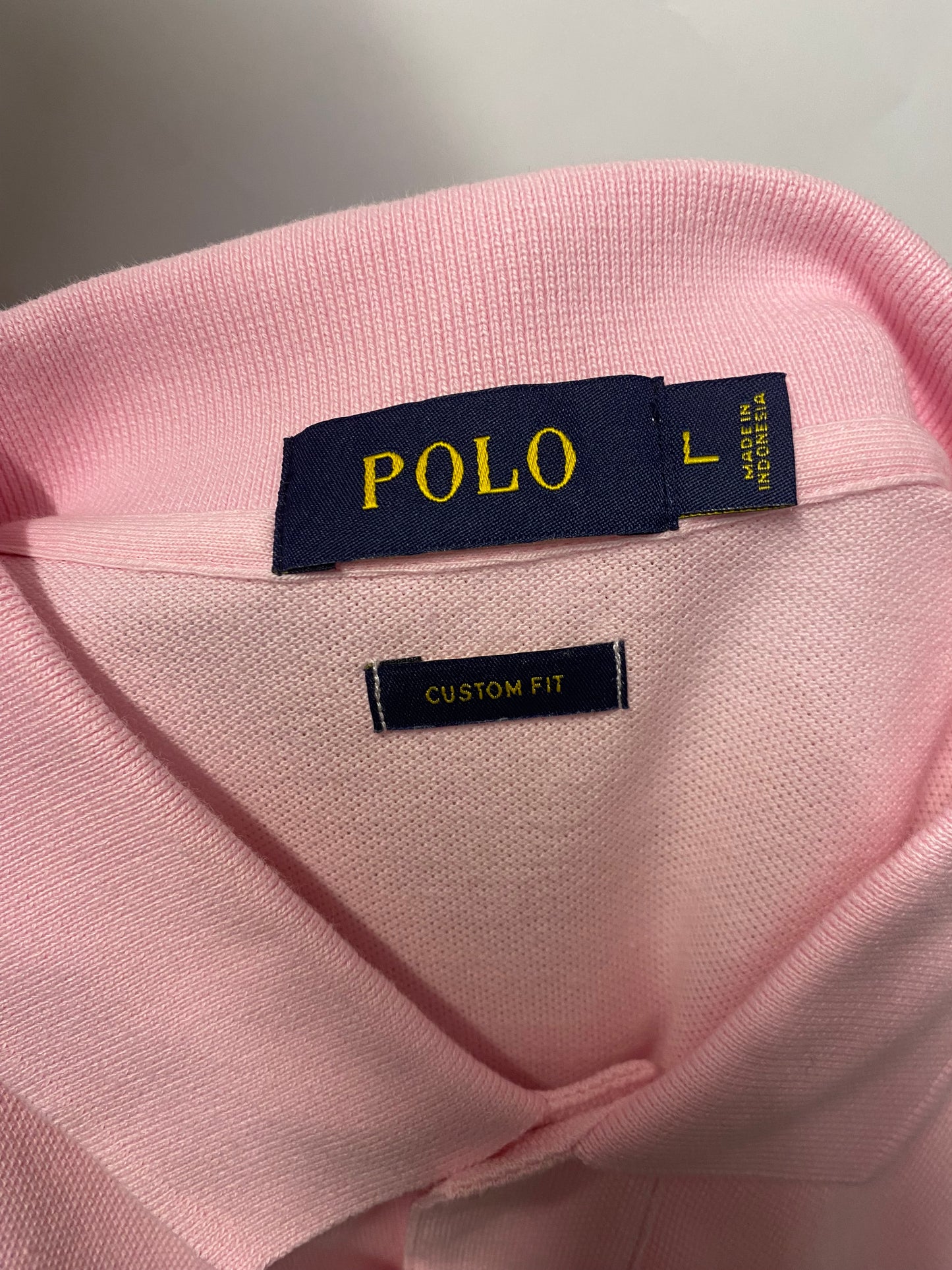 Polo Ralph Lauren Pink Custom Fit Polo Large