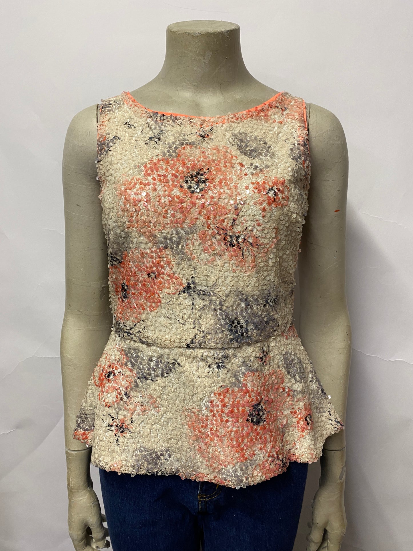 Banana Republic Floral Lace and Sequin Blouse 8 Petite