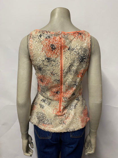 Banana Republic Floral Lace and Sequin Blouse 8 Petite