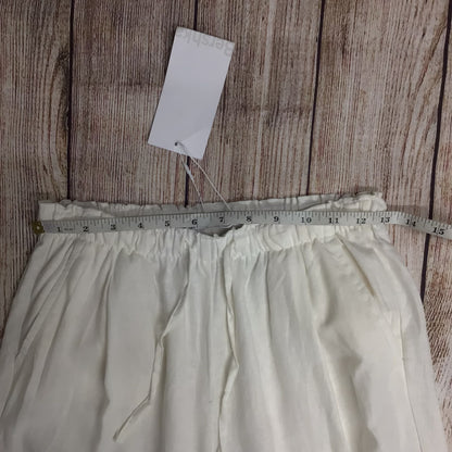 BNWT Bershka Cream/White Linen Blend Trousers w/Elasticated Waist Size S