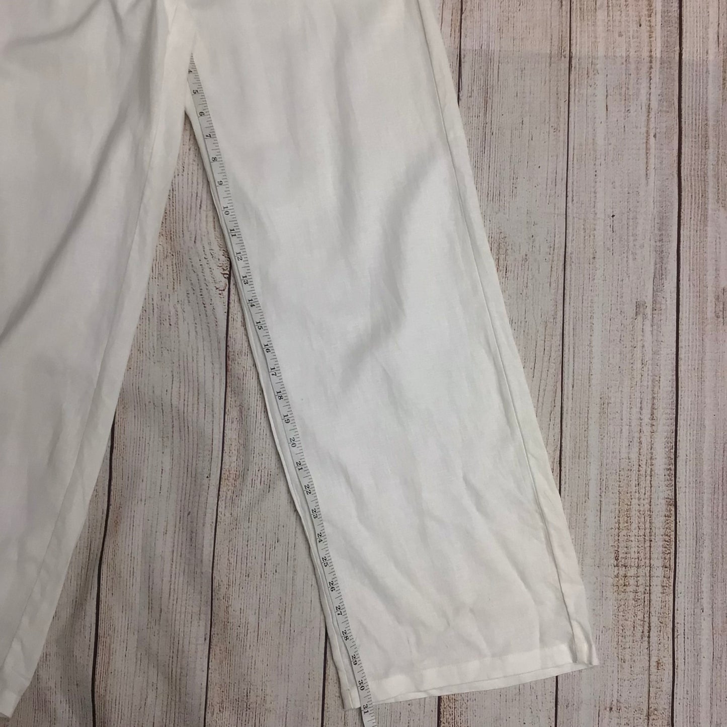 BNWT Bershka Cream/White Linen Blend Trousers w/Elasticated Waist Size S