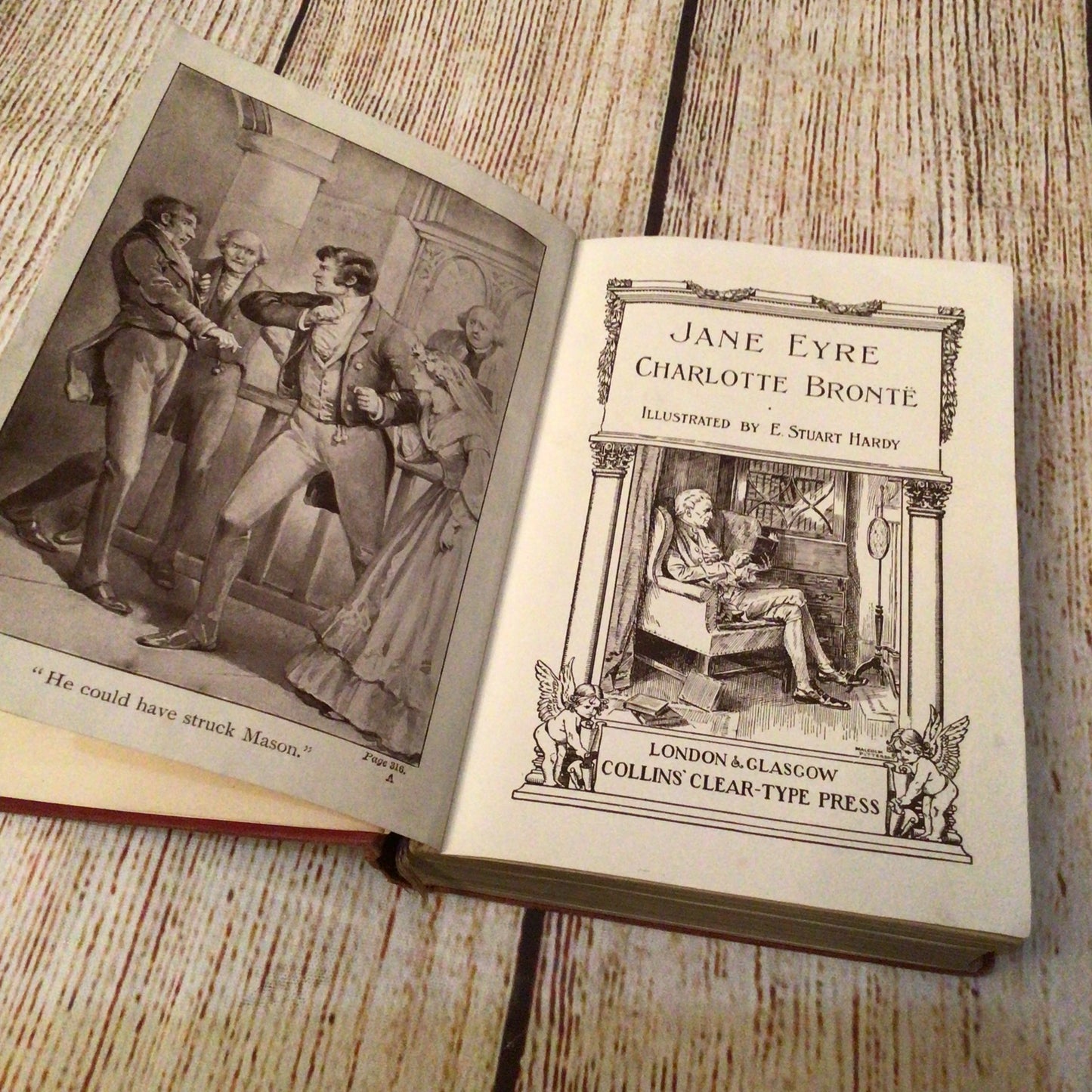 Jane Eyre by Charlotte Brontë (Illustrated by E. Stuart Hardy, Collins Clear-Type Press)