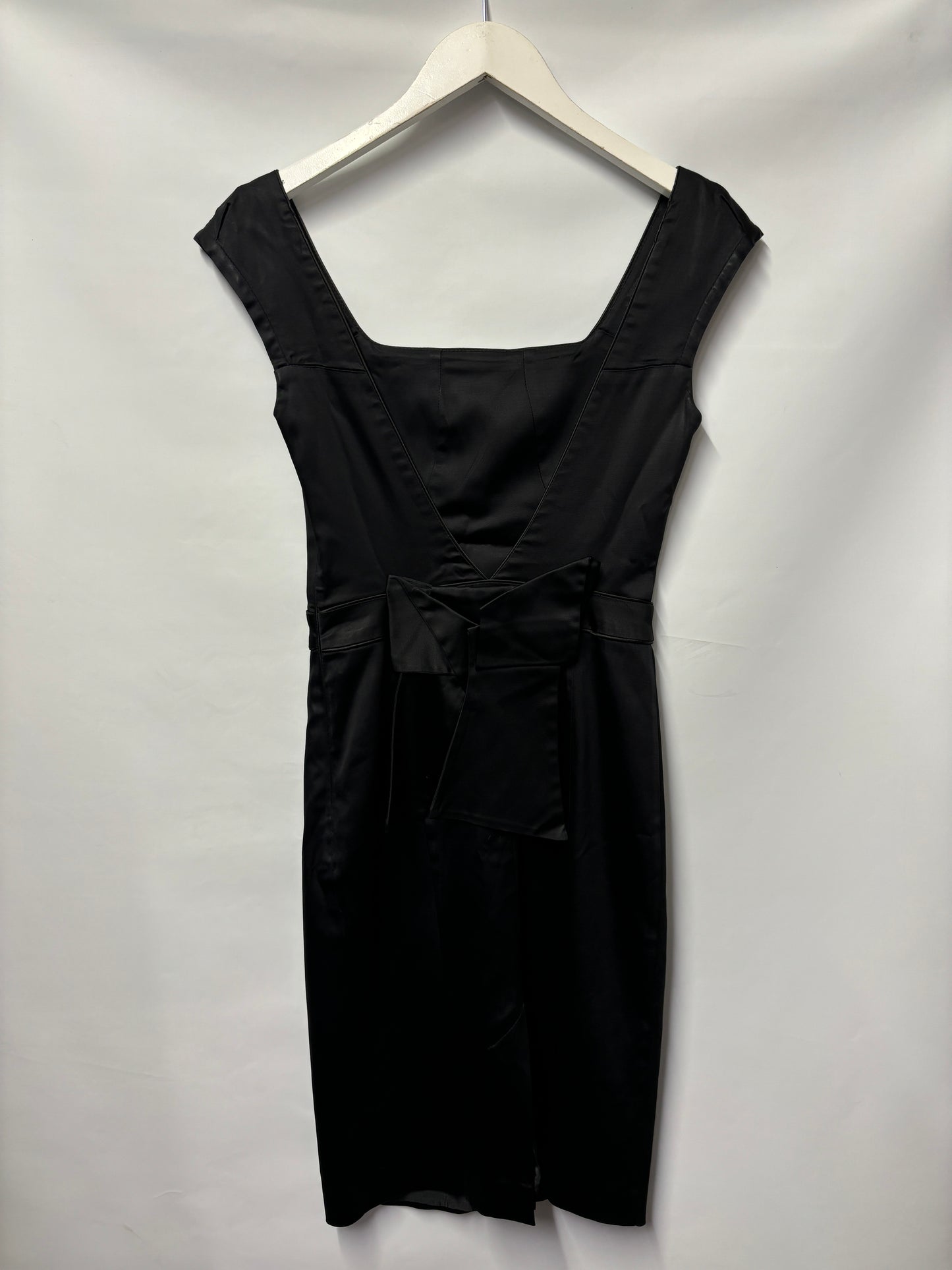 Cue Black Satin Sleeveless Mini-dress 6