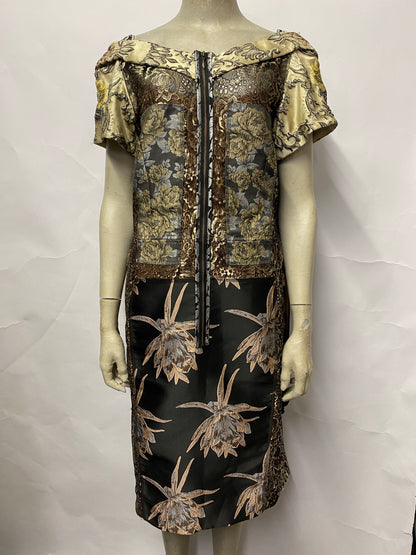 Byron Lars Multicoloured Brocade Dress 16