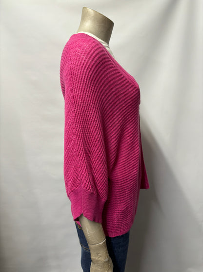 Jigsaw Pink Knitted V-Neck jumper Size-M