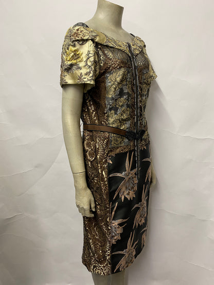 Byron Lars Multicoloured Brocade Dress 16