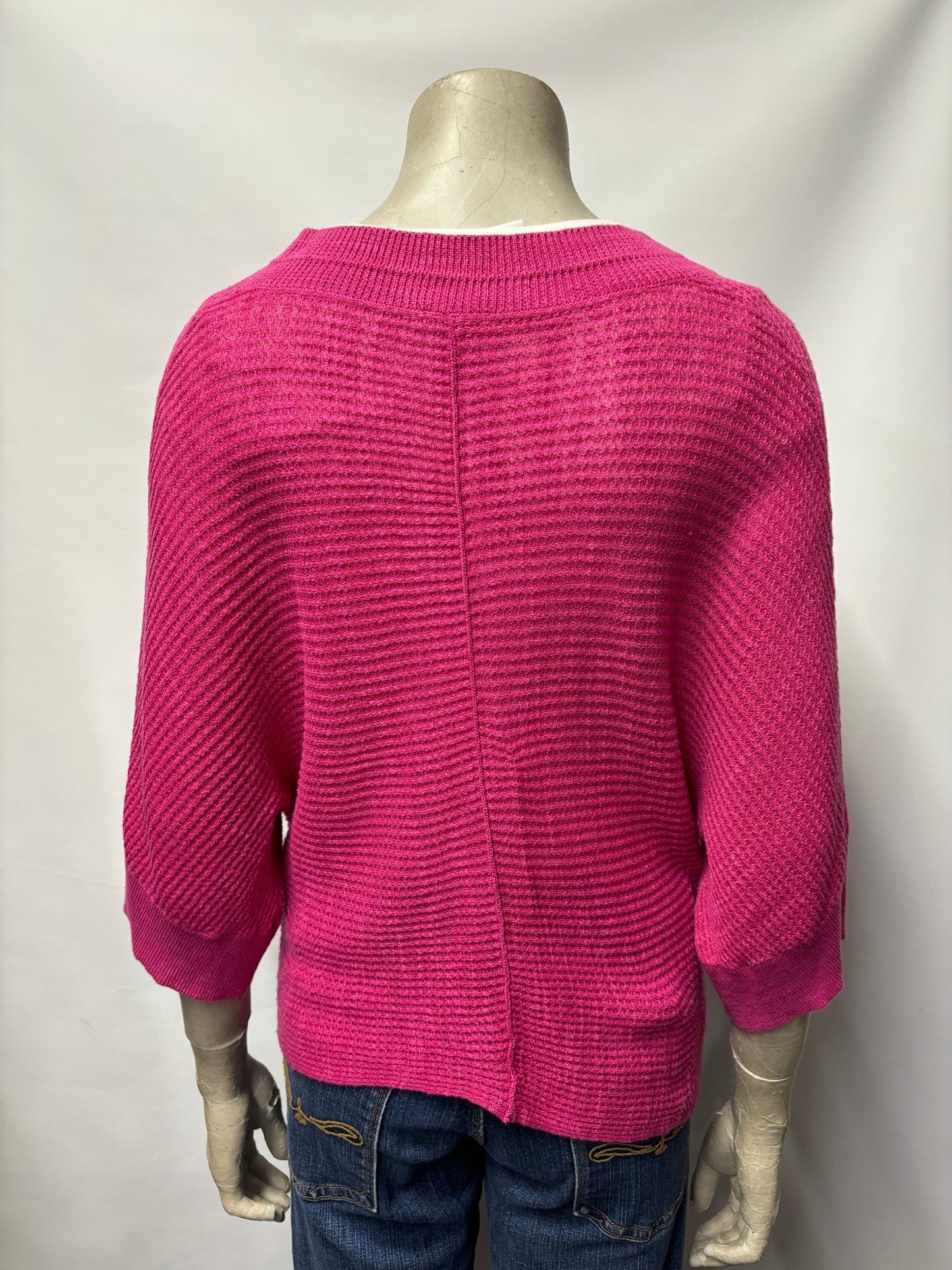 Jigsaw Pink Knitted V-Neck jumper Size-M