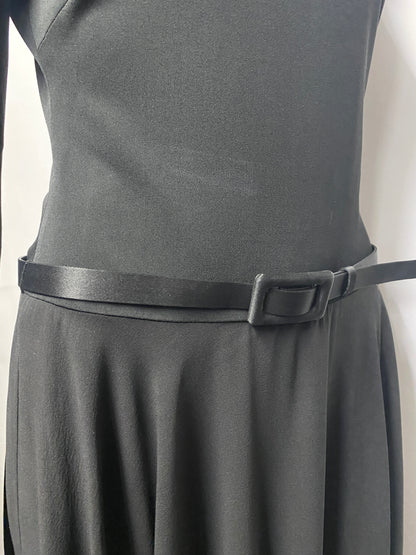 Ralph Lauren Black Long Sleeve Midi Dress Purple Label Collection 12