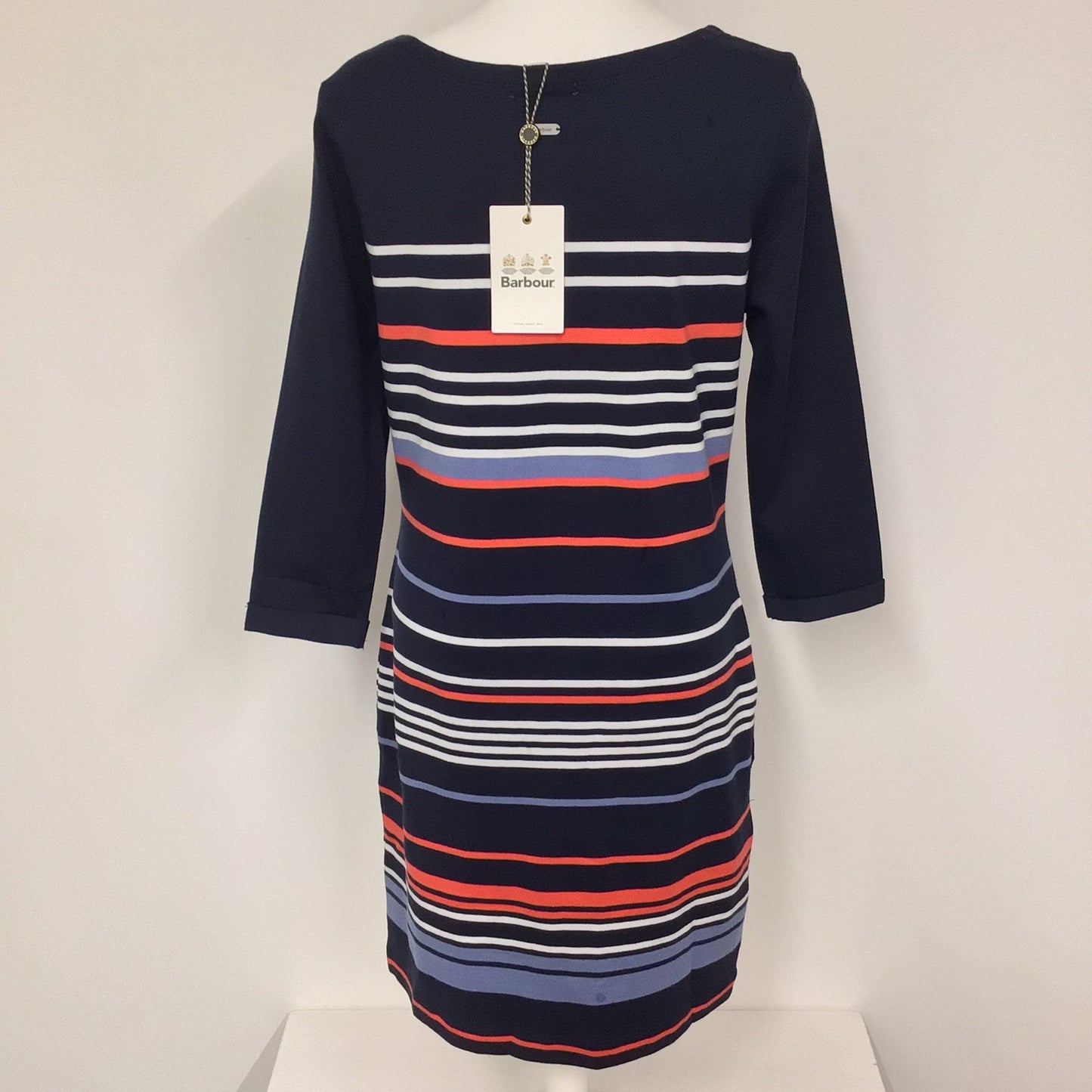 BNWT Barbour Blue & Red Alongshore Stripe 100% Cotton Dress Size 12