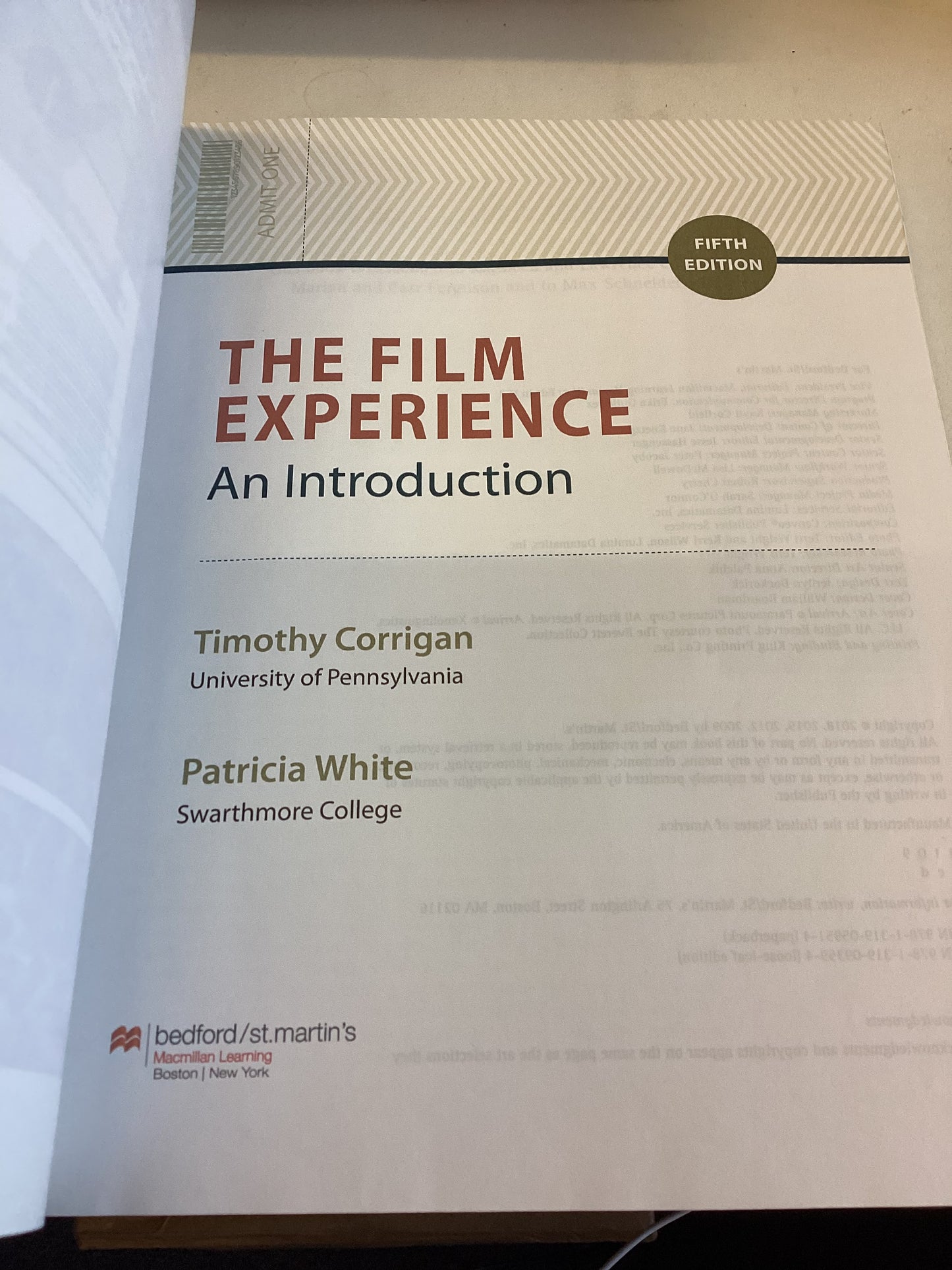 The Film Experience An Introduction Fifth Edition Timothy Corrigan Patricia White