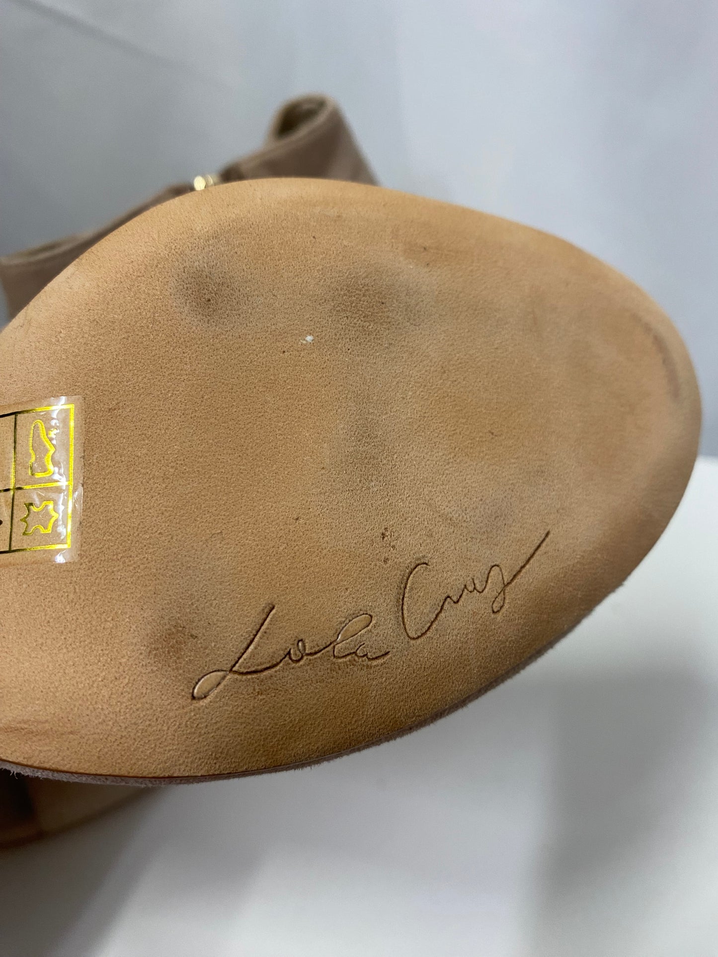 Lola Cruz Beige Suede Peeptoe Stiletto Heels 4