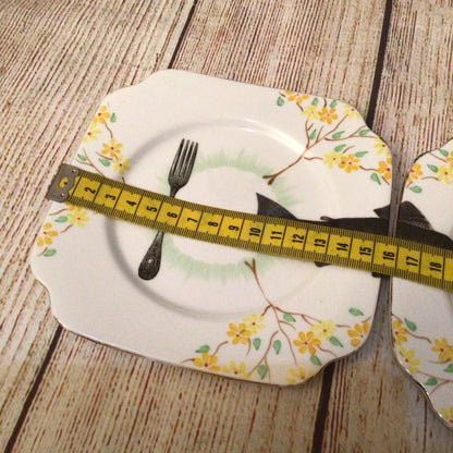 Bell China England Fish Knife Fork Tuck In Design, Alijoe Designs (2x plates)
