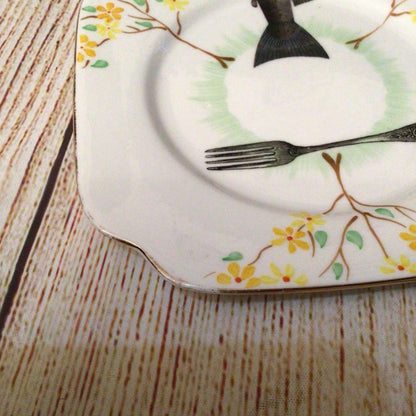 Bell China England Fish Knife Fork Tuck In Design, Alijoe Designs (2x plates)
