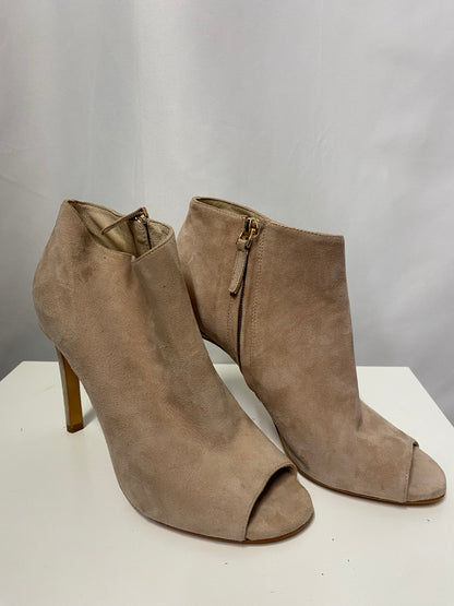 Lola Cruz Beige Suede Peeptoe Stiletto Heels 4