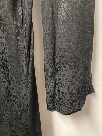 Nobody’s Child Black Sydney Leopard Print Satin Dress 10 BNWT