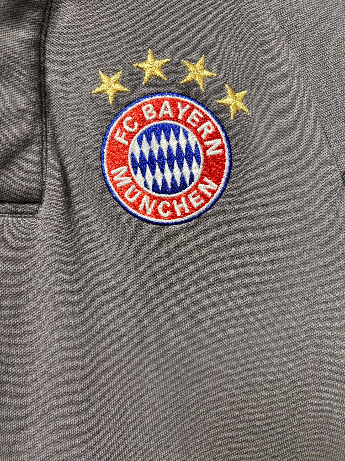 Adidas Grey Cotton Bayern Munich Football Polo Top XS