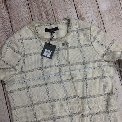 BNWT Next Tailoring Cream & Black Checked Frayed Jacket RRP £68 Size 16