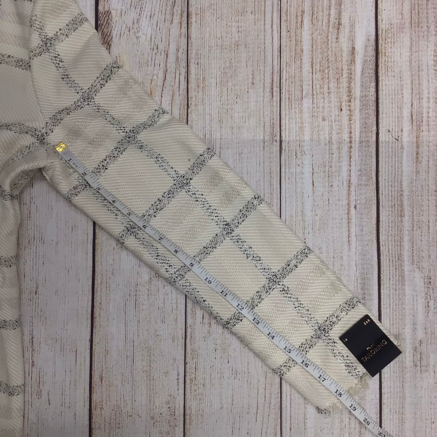 BNWT Next Tailoring Cream & Black Checked Frayed Jacket RRP £68 Size 16