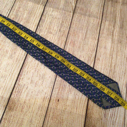 Fendi Cravatte Blue Patterned 100% Silk Tie