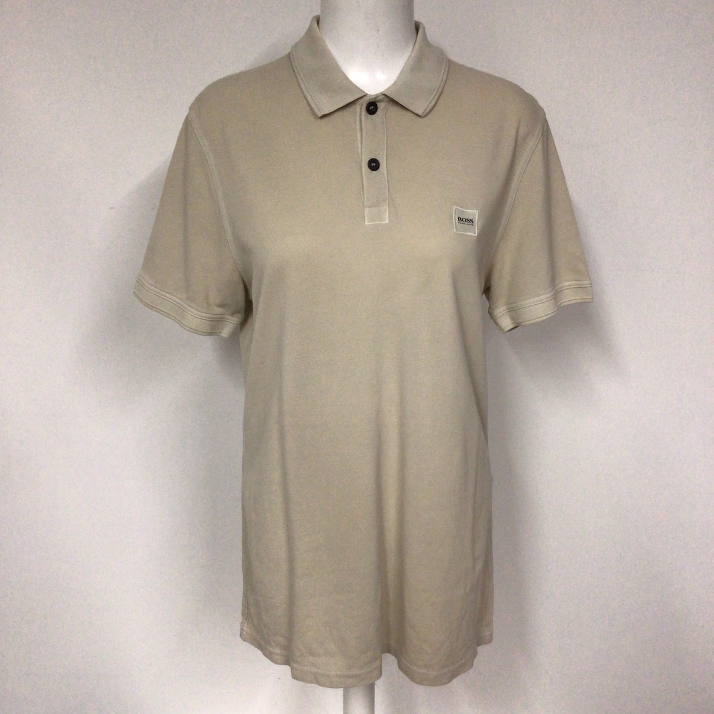 Boss Hugo Boss Beige Short Sleeve Slim Fit Polo Shirt Size M