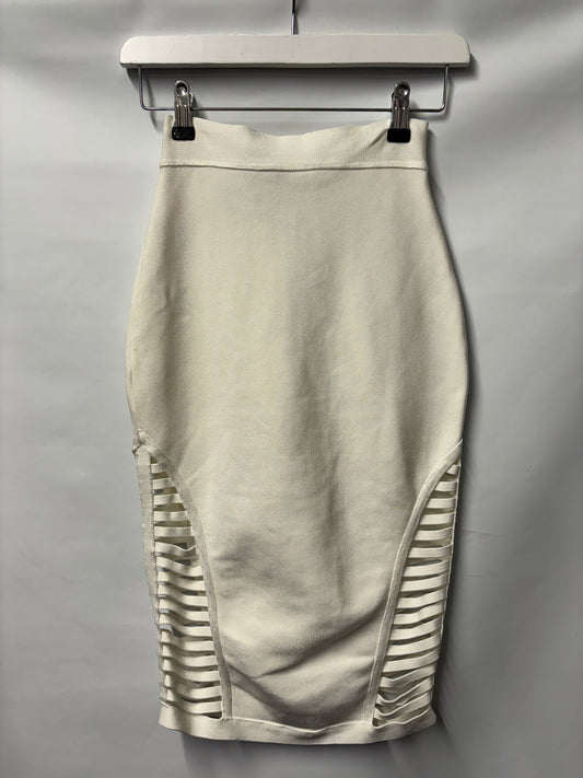 House Of CB White Bodycon Mid-length Skirt Small