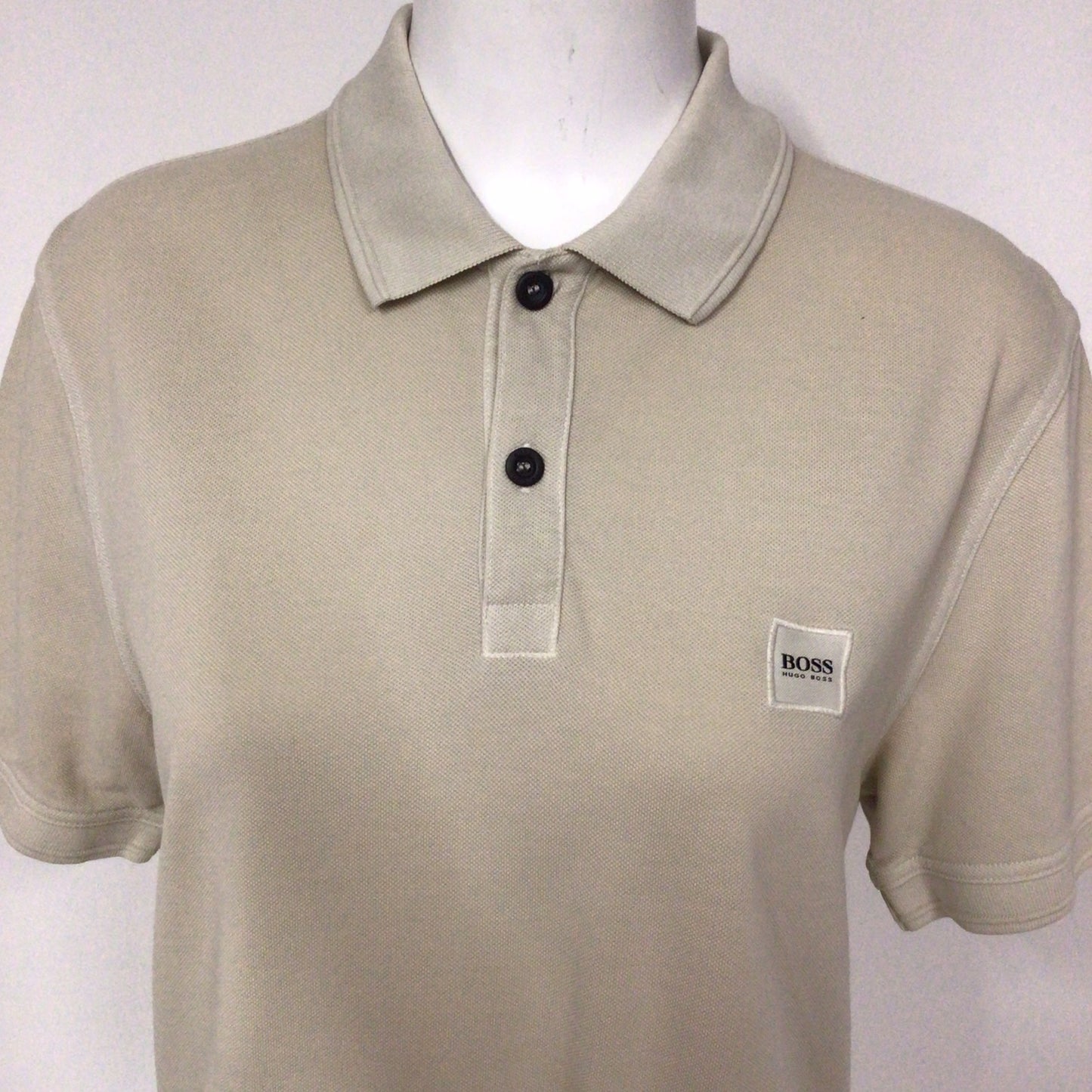 Boss Hugo Boss Beige Short Sleeve Slim Fit Polo Shirt Size M