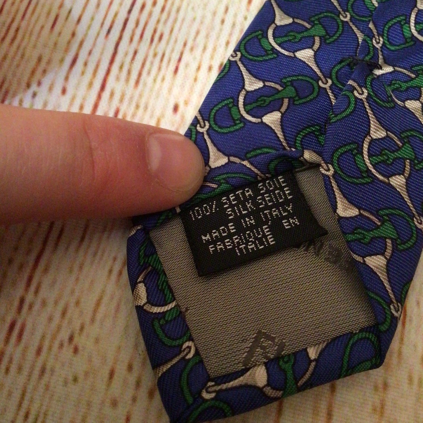 Fendi Cravatte Blue Patterned 100% Silk Tie