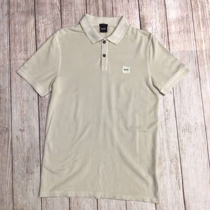 Boss Hugo Boss Beige Short Sleeve Slim Fit Polo Shirt Size M