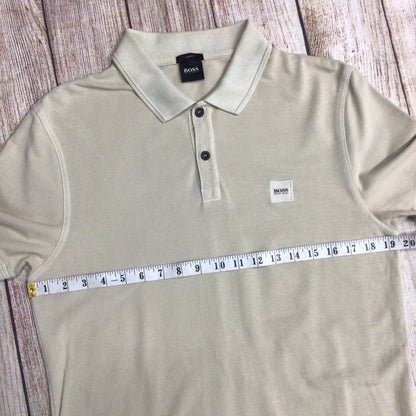 Boss Hugo Boss Beige Short Sleeve Slim Fit Polo Shirt Size M