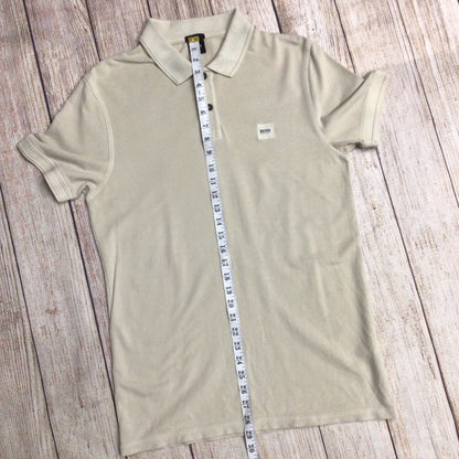 Boss Hugo Boss Beige Short Sleeve Slim Fit Polo Shirt Size M