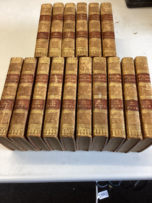 History of England in 16 Uniform Volumes 1-10 David Hume Volumes 11-16 T Smollett A Wilson 1810-1811