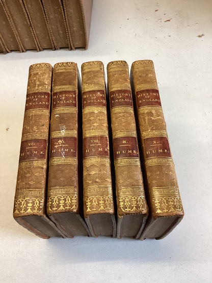History of England in 16 Uniform Volumes 1-10 David Hume Volumes 11-16 T Smollett A Wilson 1810-1811